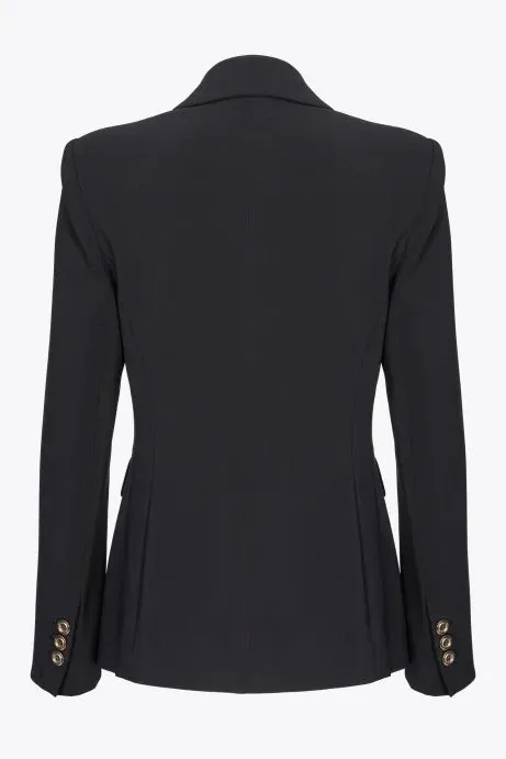 Black Single-breasted Stretch Jacket by Pinko