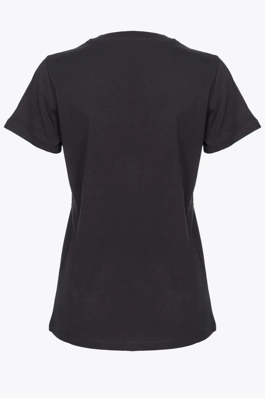 Black T-Shirt with Pinko Logo Embroidery