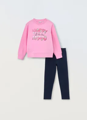 BLUKIDS  Jogging set in puro cotone bambina