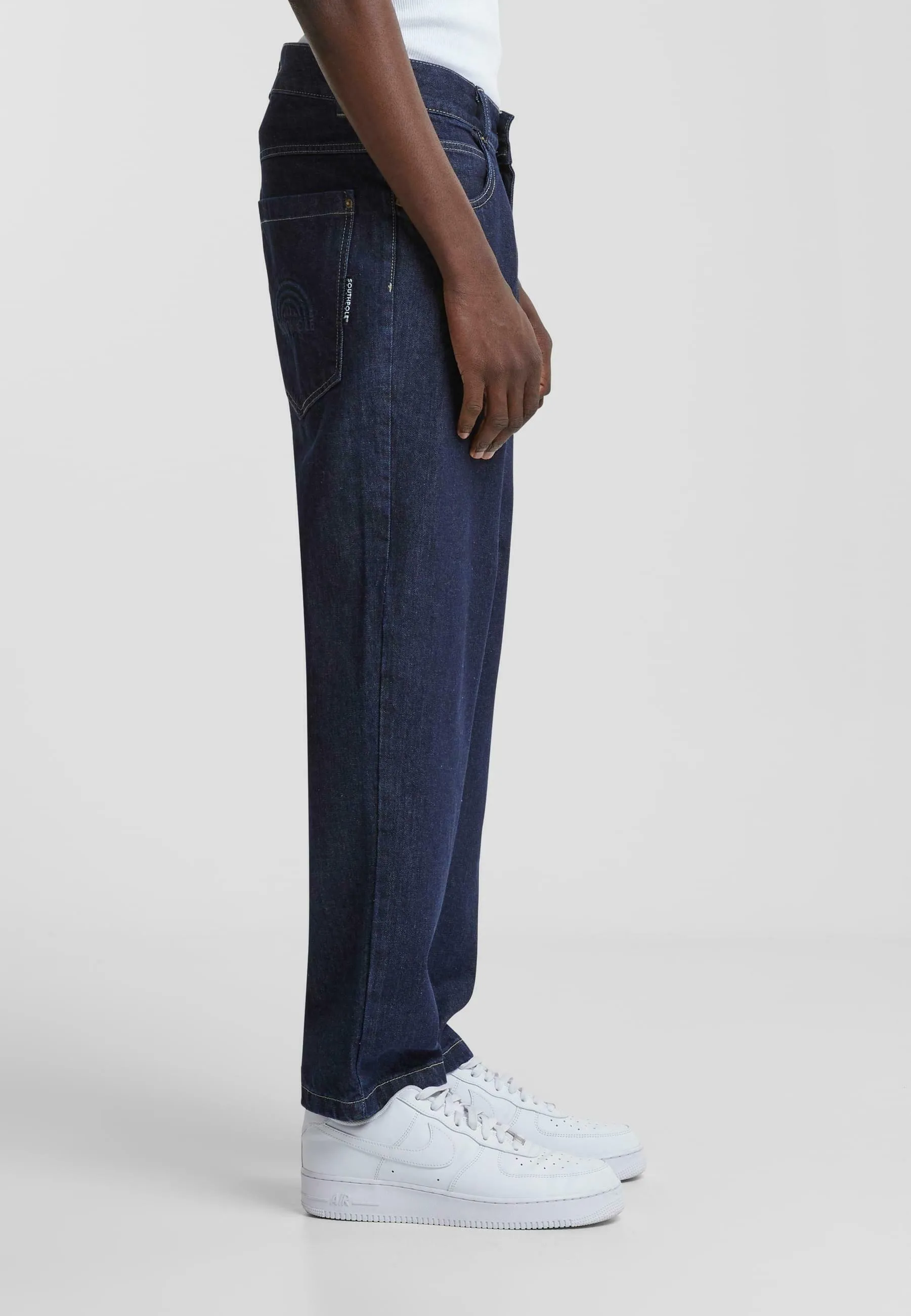 Cigarette jeans with embossed design