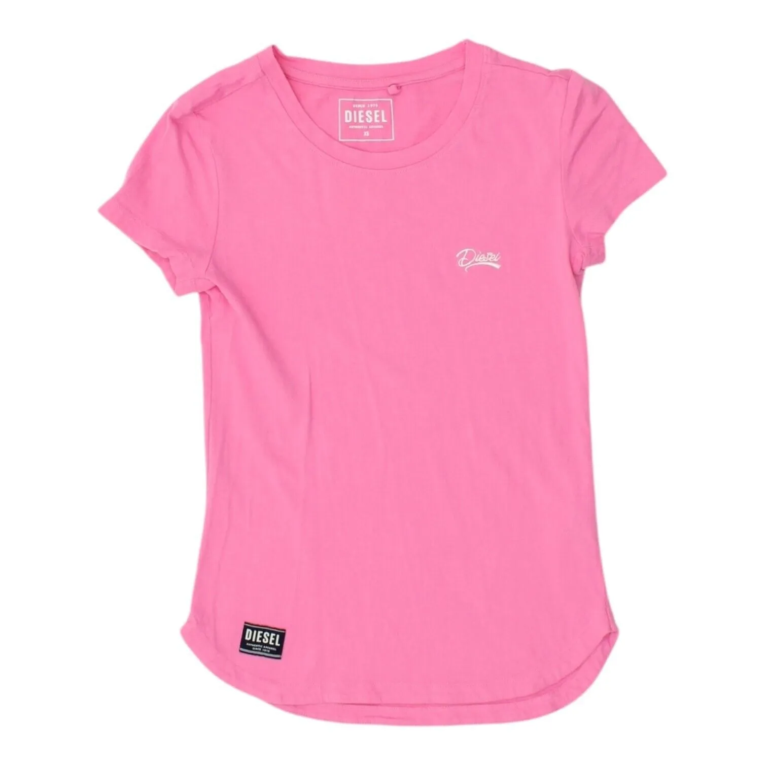 Diesel Womens Pink Crew Neck Tshirt | Vintage Casual Designer Tee Shirt VTG
