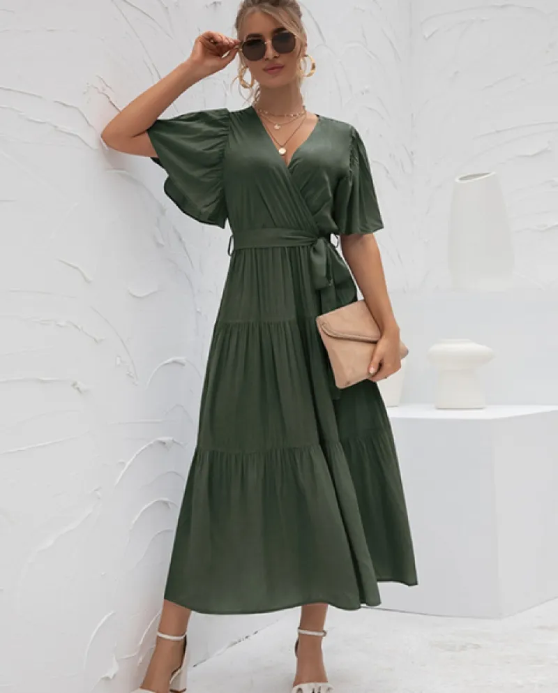 Abito Autunno O Collo Ricamo Alluncinetto Mini Donna