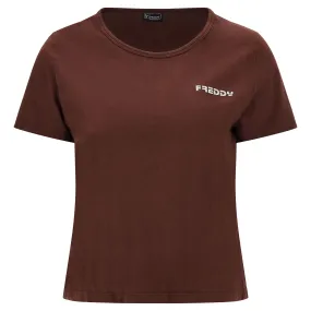Chocolate Fondant Freddy Lightweight Jersey Comfort Crop Top T-Shirt FAIRC022X M79X Direct Dyed