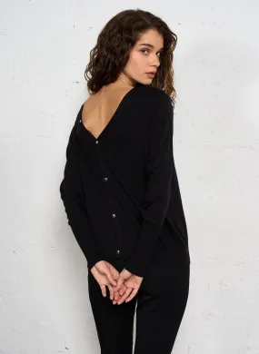  IKKS   Cardigan scollo a V in filato misto | Nero