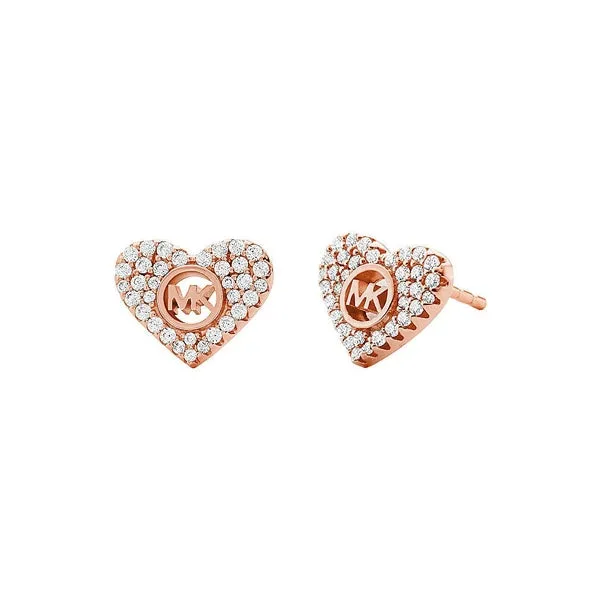 Michael Kors orecchini cuore acciaio oro rosa  