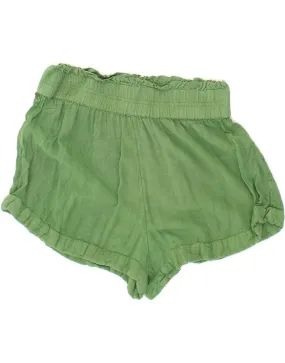 O'NEILL Womens High Waist Shorts UK 12 Medium W28 Green Viscose