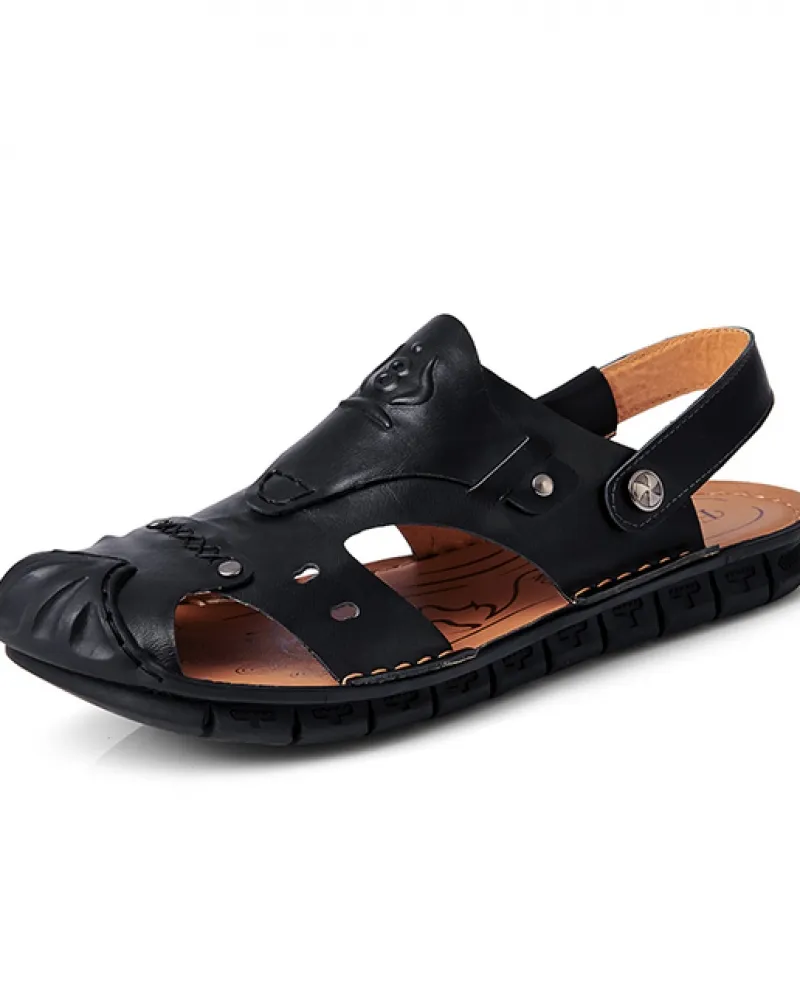 Roman Luxury Walking Comfort Slip Men's Shoes Gladiator Sandals Men's Beach Rubber De Leather Big Sandals S Masculine Par