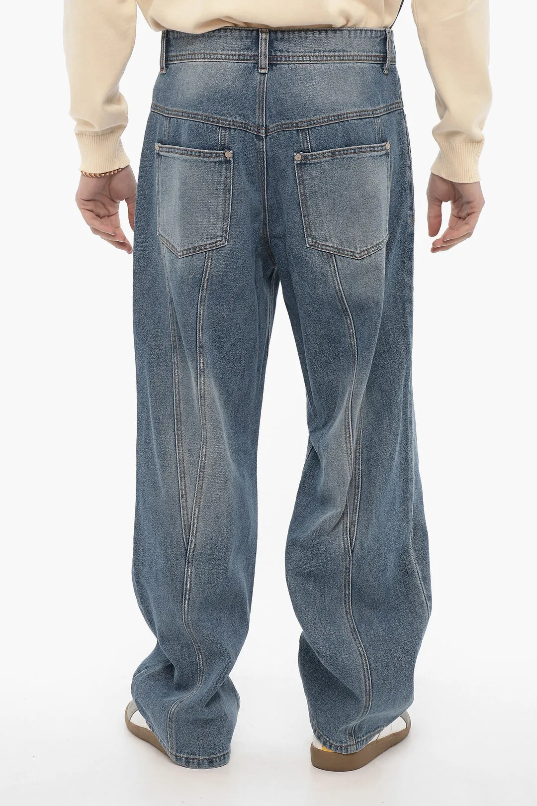 SIERRA Wide Leg Regular Fit Jeans with Visible Stitching 24cm