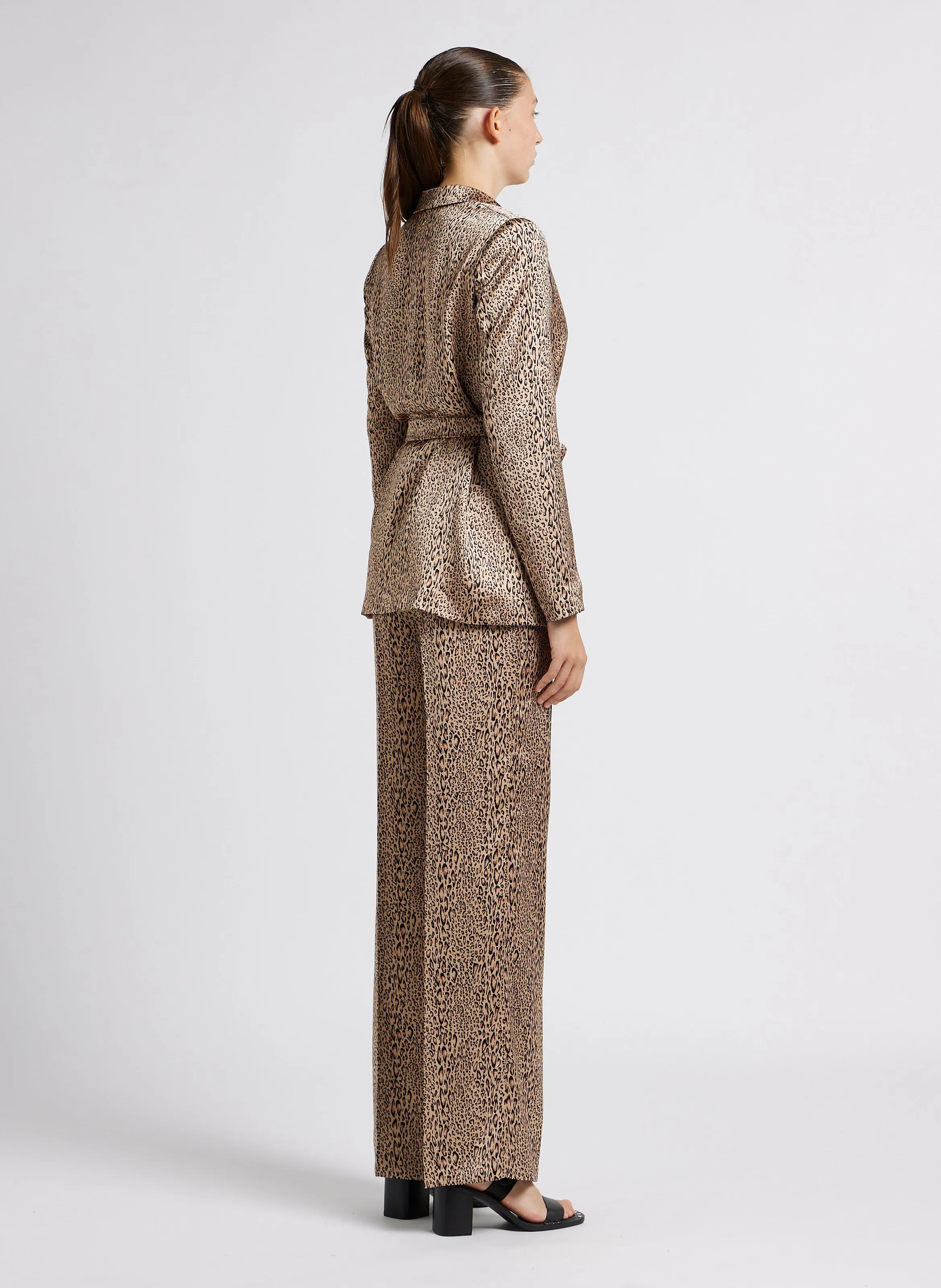  TWINSET   Giacca tailleur con stampa leopardata | Marrone