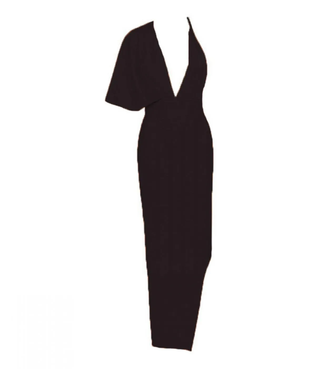 Womens Summer Long Bandage Dress Backless One-Shoulder Long Evening Party Runway Elegant V-Neck Deep Dress