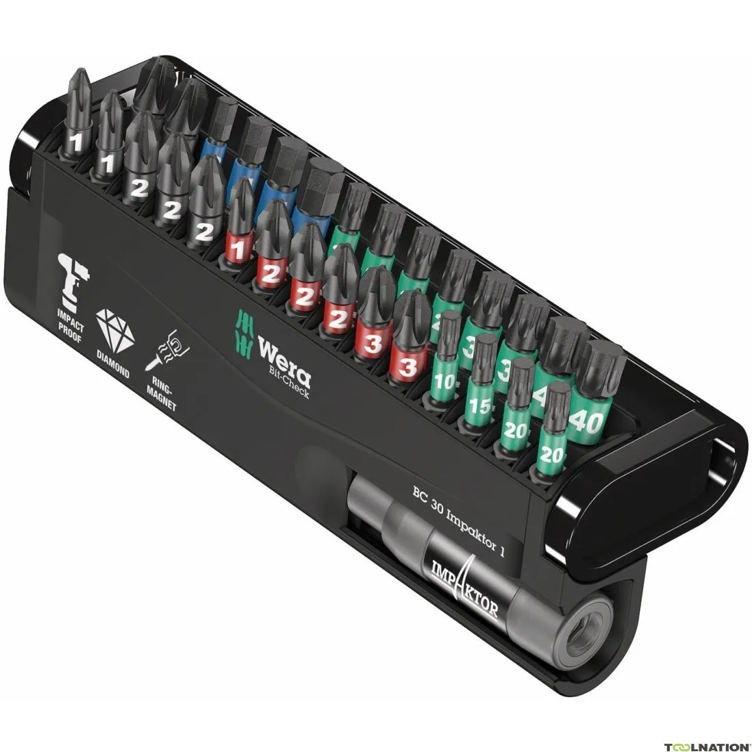 Wera 05057690001 Set di punte Bit-Check 30 Impaktor 1, 30 pezzi